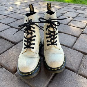 Doc Martens Combat Boot White Sparkle Size 5